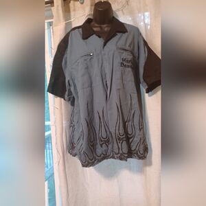 Teal Harley Davidson button up shirt